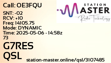 QSL Card for G7RES QSO with OE3FQU