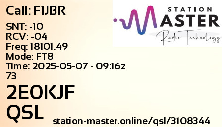 QSL Card for 2E0KJF QSO with F1JBR