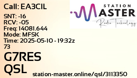 QSL Card for G7RES QSO with EA3CIL