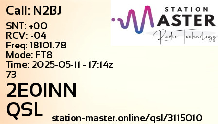 QSL Card for 2E0INN QSO with N2BJ