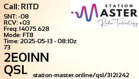 QSL Card for 2E0INN QSO with R1TD