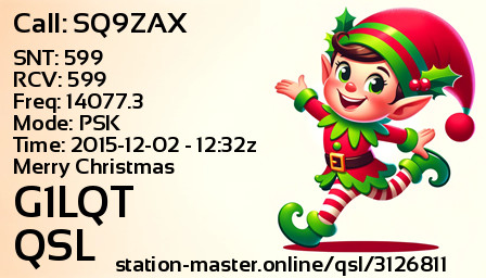 QSL Card for G1LQT QSO with SQ9ZAX