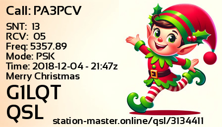 QSL Card for G1LQT QSO with PA3PCV