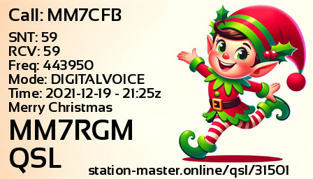 QSL Card for MM7RGM QSO with MM7CFB