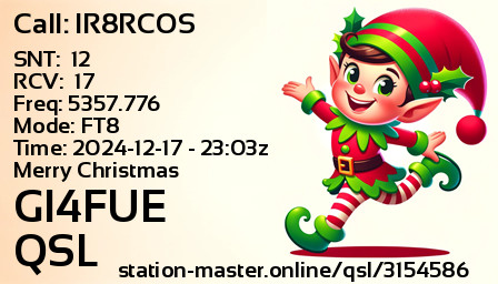 QSL Card for GI4FUE QSO with IR8RCOS