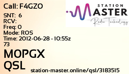 QSL Card for M0PGX QSO with F4GZO