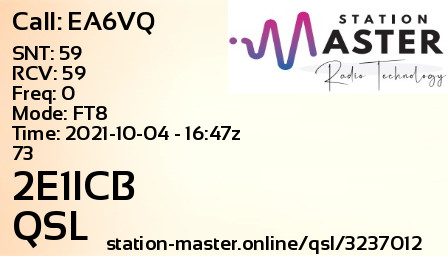 QSL Card for 2E1ICB QSO with EA6VQ