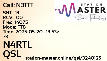 QSL Card for N4RTL QSO with N3TTT