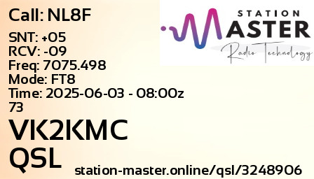 QSL Card for VK2KMC QSO with NL8F