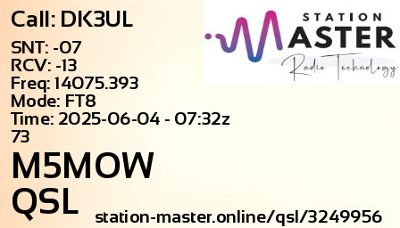 QSL Card for M5MOW QSO with DK3UL