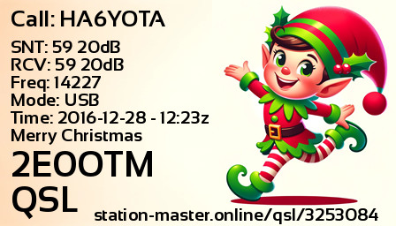QSL Card for 2E0OTM QSO with HA6YOTA