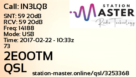 QSL Card for 2E0OTM QSO with IN3LQB
