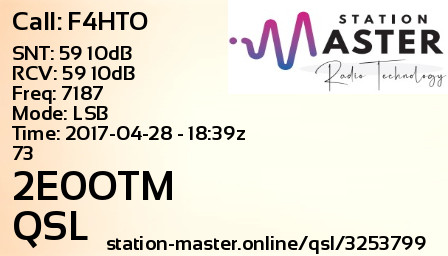 QSL Card for 2E0OTM QSO with F4HTO