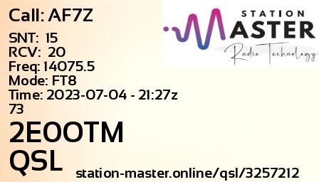 QSL Card for 2E0OTM QSO with AF7Z