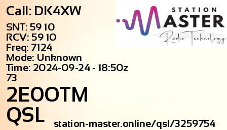 QSL Card for 2E0OTM QSO with DK4XW