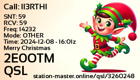 QSL Card for 2E0OTM QSO with II3RTHI