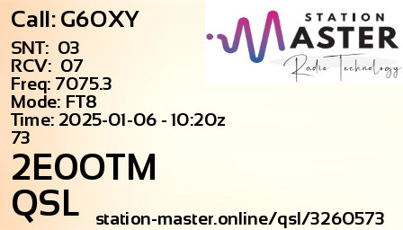 QSL Card for 2E0OTM QSO with G6OXY