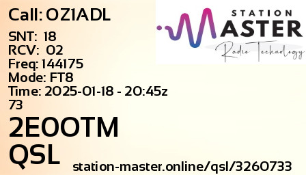QSL Card for 2E0OTM QSO with OZ1ADL