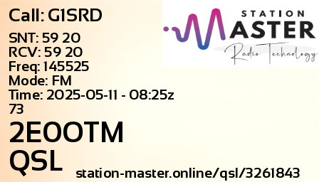 QSL Card for 2E0OTM QSO with G1SRD