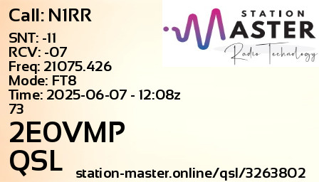 QSL Card for 2E0VMP QSO with N1RR