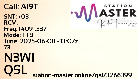 QSL Card for N3WI QSO with AI9T