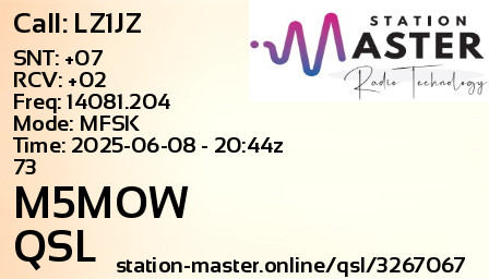 QSL Card for M5MOW QSO with LZ1JZ