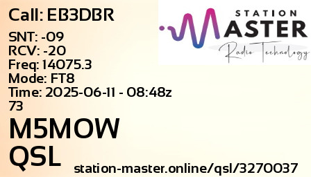 QSL Card for M5MOW QSO with EB3DBR