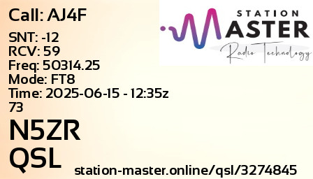 QSL Card for N5ZR QSO with AJ4F