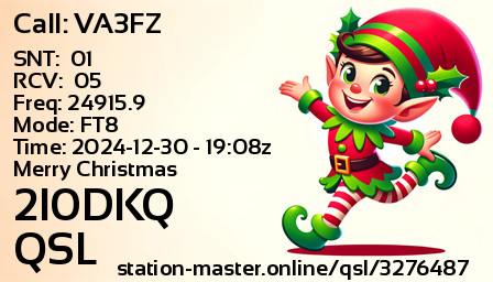 QSL Card for 2I0DKQ QSO with VA3FZ