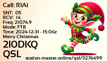 QSL Card for 2I0DKQ QSO with R1AI