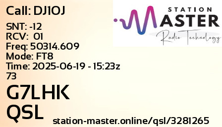 QSL Card for G7LHK QSO with DJ1OJ
