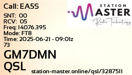 QSL Card for GM7DMN QSO with EA5S