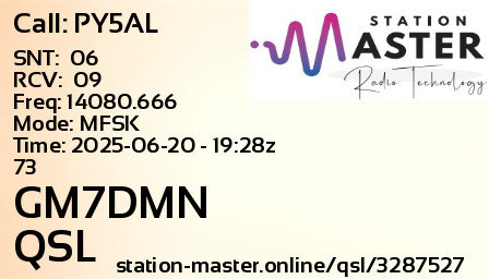 QSL Card for GM7DMN QSO with PY5AL