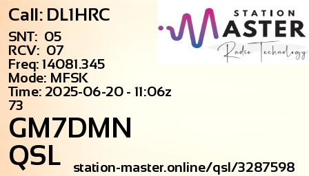 QSL Card for GM7DMN QSO with DL1HRC