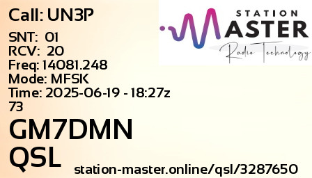 QSL Card for GM7DMN QSO with UN3P