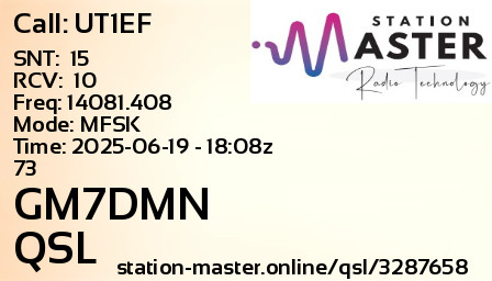 QSL Card for GM7DMN QSO with UT1EF