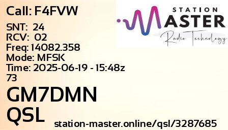 QSL Card for GM7DMN QSO with F4FVW