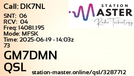 QSL Card for GM7DMN QSO with DK7NL
