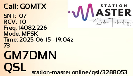 QSL Card for GM7DMN QSO with G0MTX
