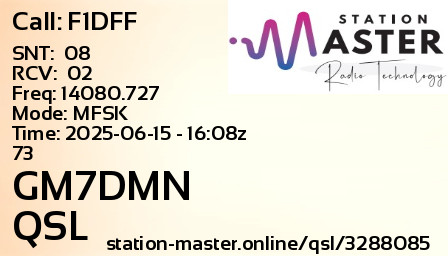 QSL Card for GM7DMN QSO with F1DFF