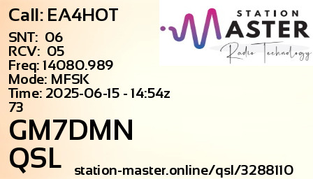 QSL Card for GM7DMN QSO with EA4HOT