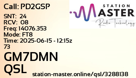 QSL Card for GM7DMN QSO with PD2GSP