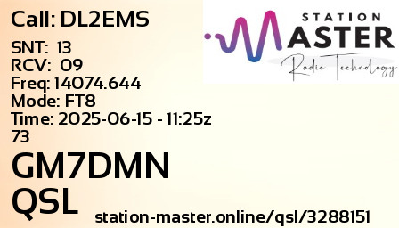 QSL Card for GM7DMN QSO with DL2EMS