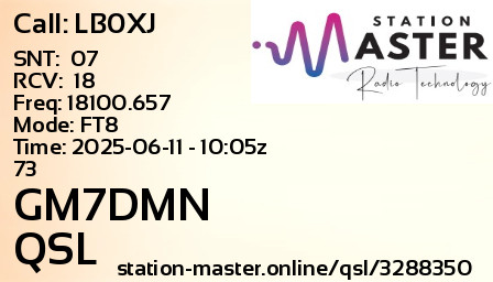 QSL Card for GM7DMN QSO with LB0XJ