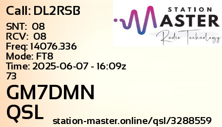 QSL Card for GM7DMN QSO with DL2RSB