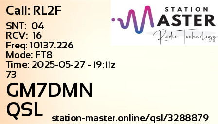 QSL Card for GM7DMN QSO with RL2F