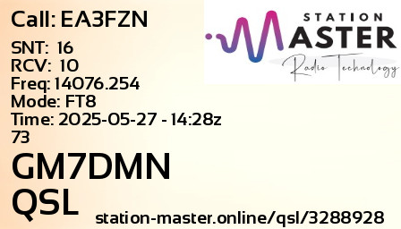 QSL Card for GM7DMN QSO with EA3FZN