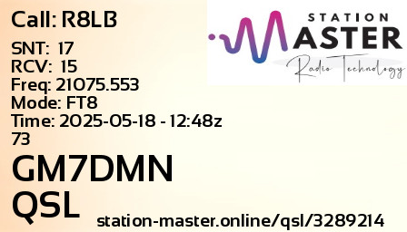 QSL Card for GM7DMN QSO with R8LB