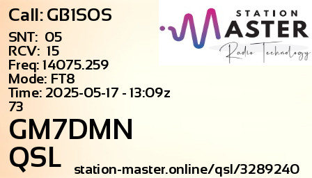 QSL Card for GM7DMN QSO with GB1SOS