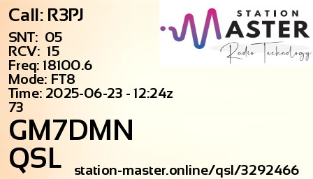 QSL Card for GM7DMN QSO with R3PJ